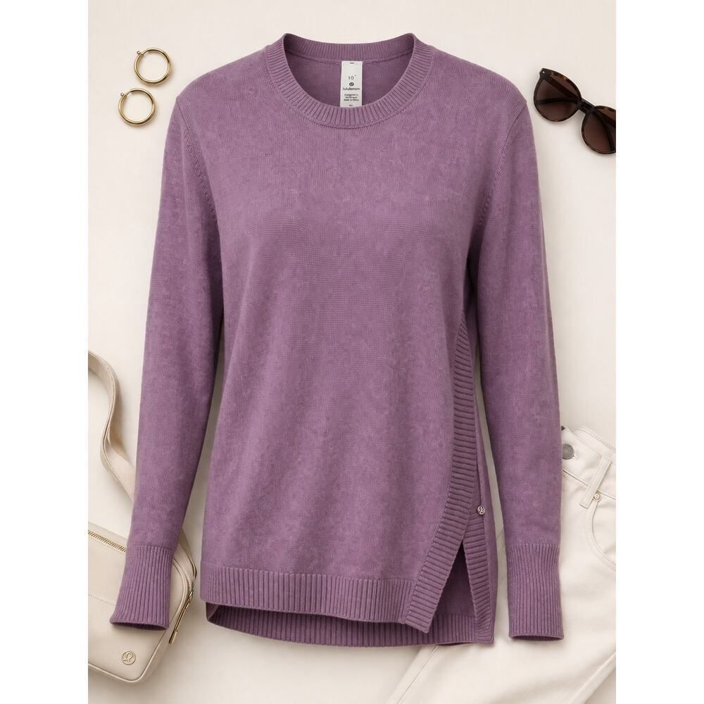 lululemon athletica Lavender Crewneck Side-Slit Sweater